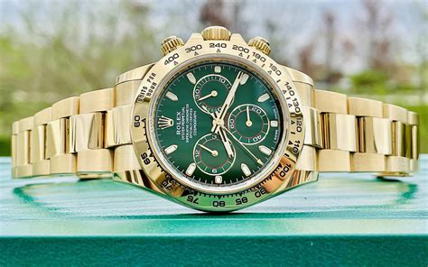 rolex daytona gold green dial